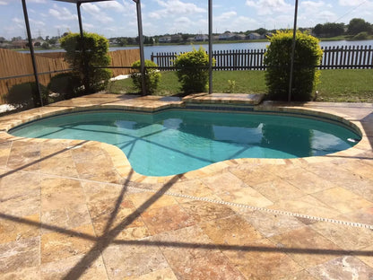 Scabos Travertine Travertine Tumbled Pavers - Full TruckLoad