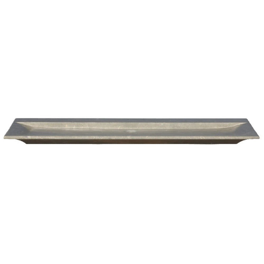 Seagrass Fossil Limestone Rectangular Vessel Sink Honed (W)16" (L)48" (H)2.5" SKU-NRSTC40 product shot front view