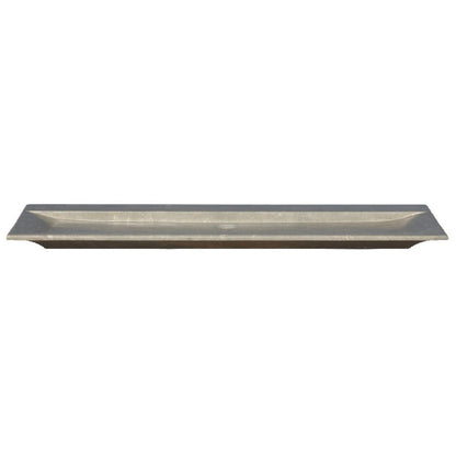 Seagrass Fossil Limestone Rectangular Vessel Sink Honed (W)16" (L)48" (H)2.5" SKU-NRSTC40 product shot front view
