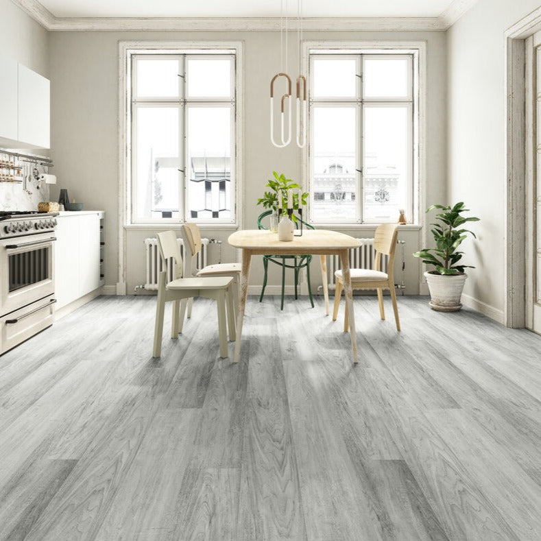 Seville SPC Embossed 9"x60" Vinyl Flooring 6mm - Silver Ash