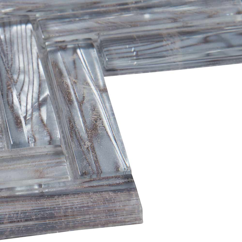 MSI Shimmering Silver Herringbone Glass Mosaic Tile 11.06"x12.6"