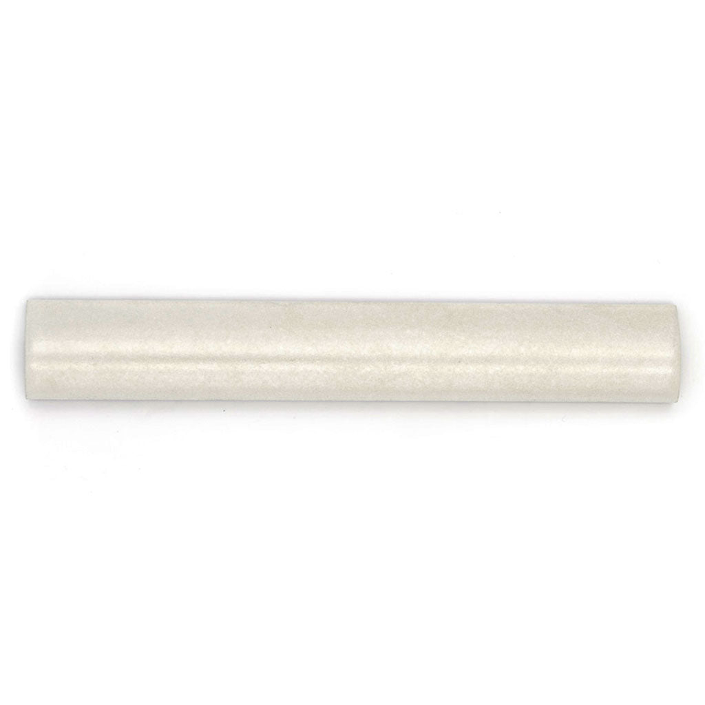 White 1.25x8 Matte Glossy Ceramic Bullnose Tile Trim (10 pack, 0.667 sq ft/case)