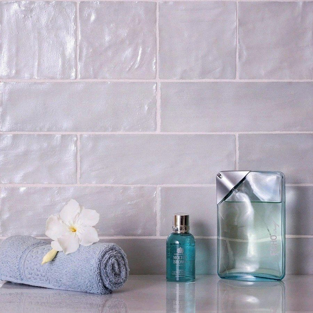 Cloud Gray 2.5x8 Glossy Matte Subway Ceramic Tile (38 pack, 5.38 sq ft/case) - Sample