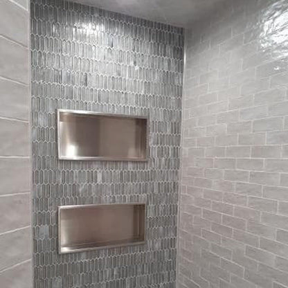 Cloud Gray 2.5x8 Glossy Matte Subway Ceramic Tile (38 pack, 5.38 sq ft/case) - Sample