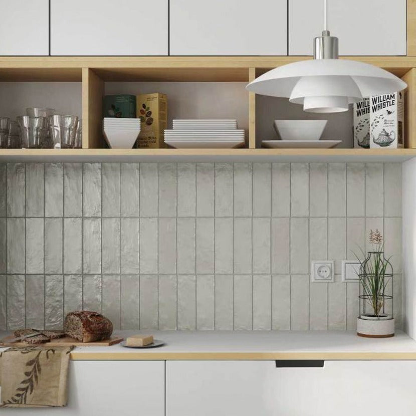 Light Tea Green 2.5x8 Glossy Matte Subway Ceramic Tile (38 pack, 5.38 sq ft/case)