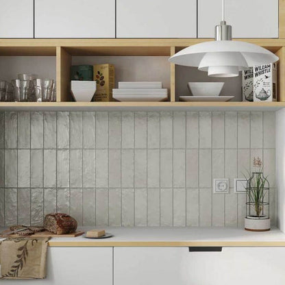 Light Tea Green 2.5x8 Glossy Matte Subway Ceramic Tile (38 pack, 5.38 sq ft/case) - Sample