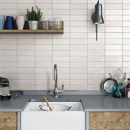 White 2.5x8 Glossy Matte Subway Ceramic Tile (38 pack, 5.38 sq ft/case)