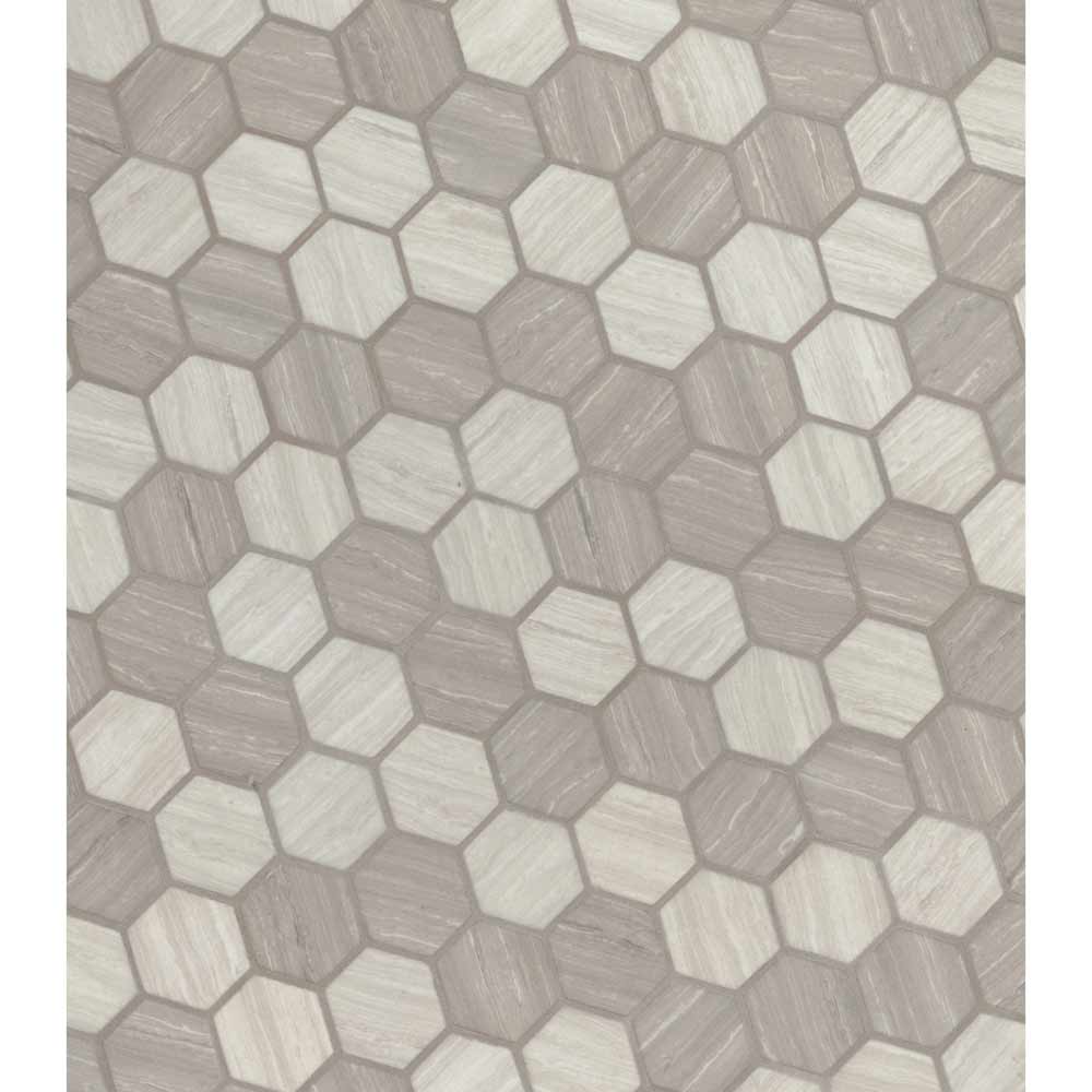 MSI Silva Oak 2" Hexagon Glass Mosaic Tile 11.02"x12.75"