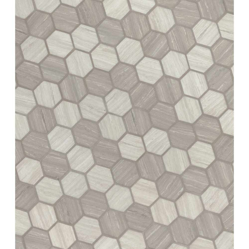 MSI Silva Oak 2" Hexagon Glass Mosaic Tile 11.02"x12.75"