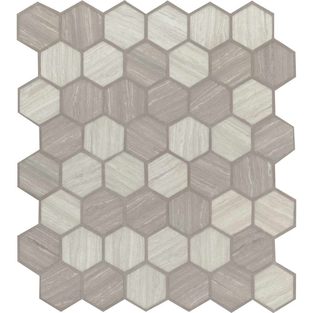 MSI Silva Oak 2" Hexagon Glass Mosaic Tile 11.02"x12.75"