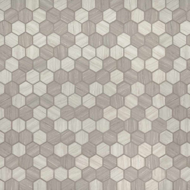 MSI Silva Oak 2" Hexagon Glass Mosaic Tile 11.02"x12.75"