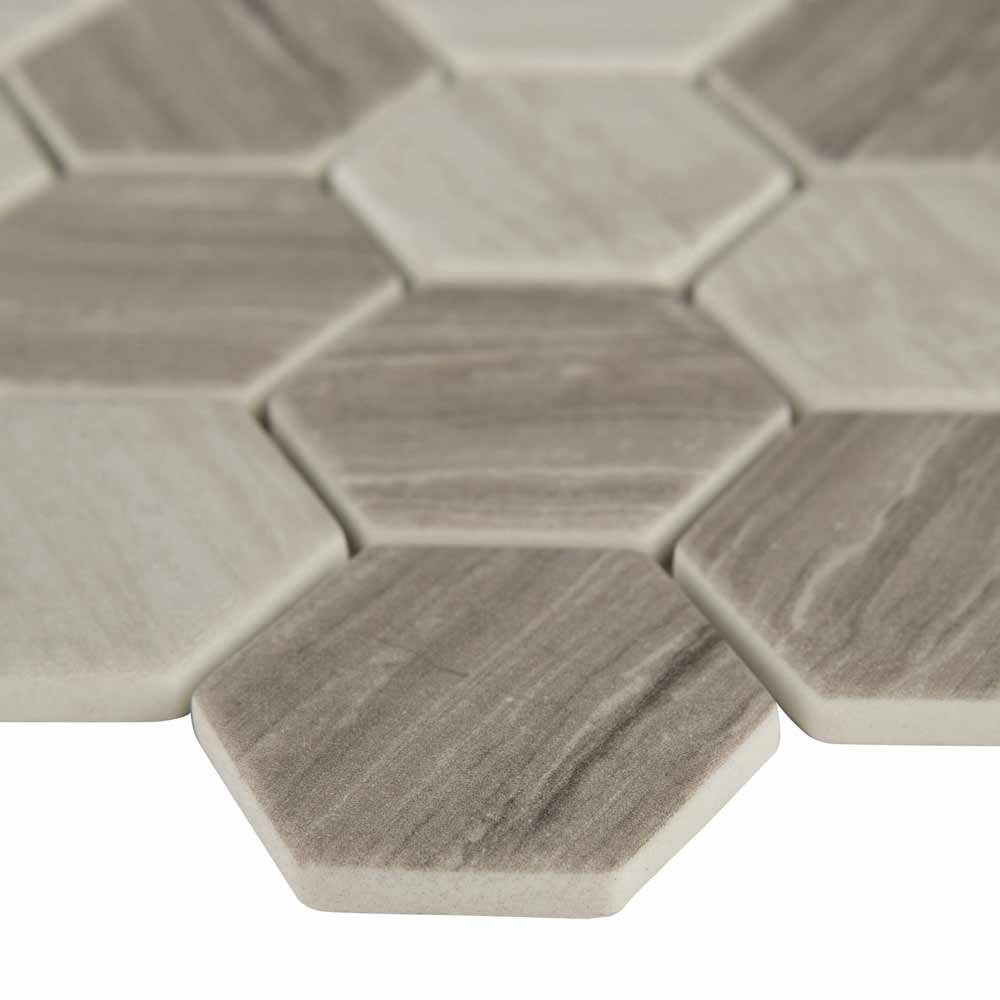 MSI Silva Oak 2" Hexagon Glass Mosaic Tile 11.02"x12.75"