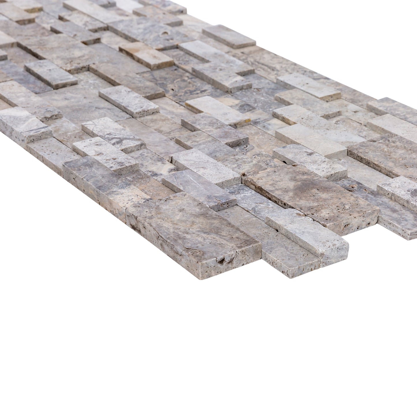 Silver Ledger 3D Panel 6"x24" Natural Travertine Wall Tile