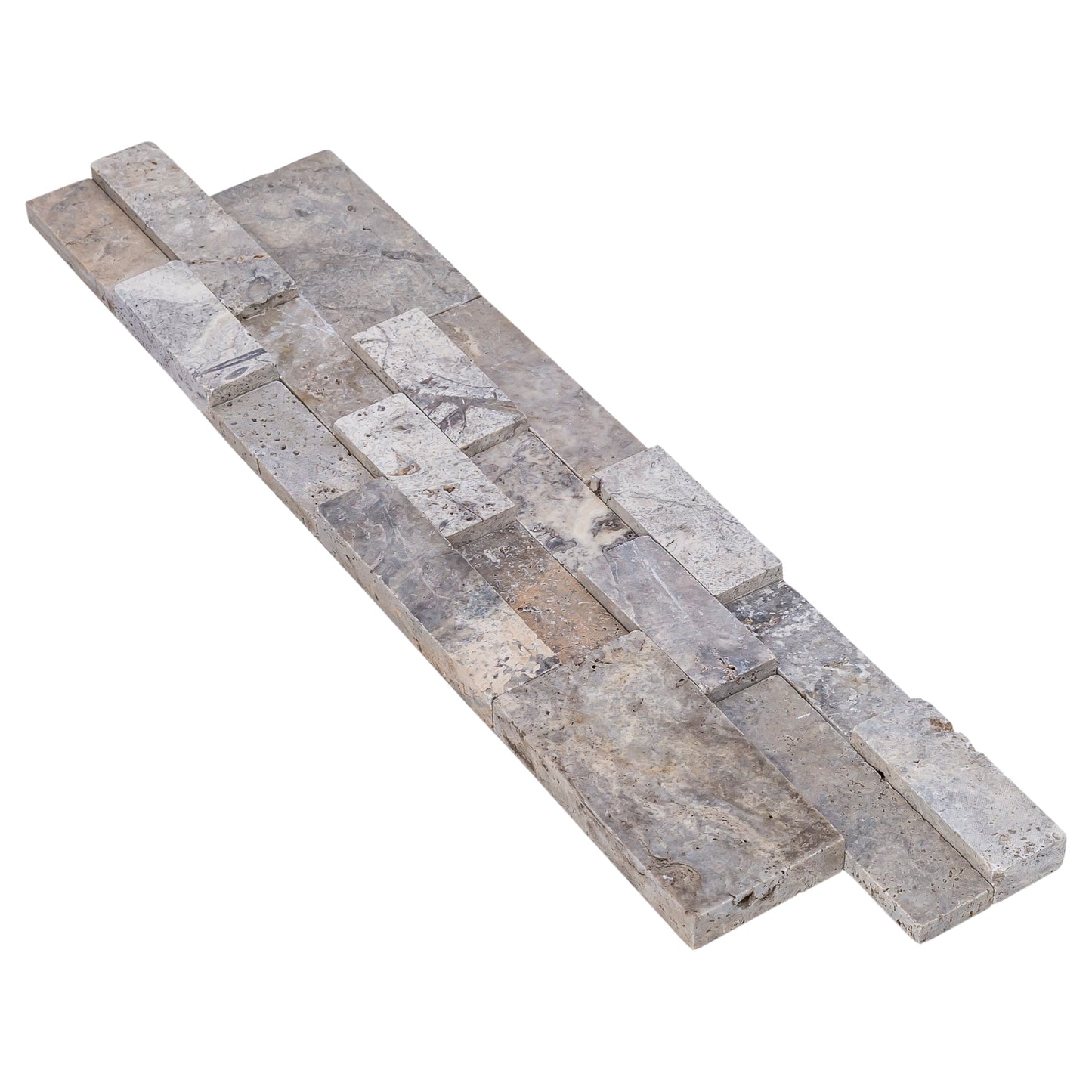 Silver Ledger 3D Panel 6"x24" Natural Travertine Wall Tile