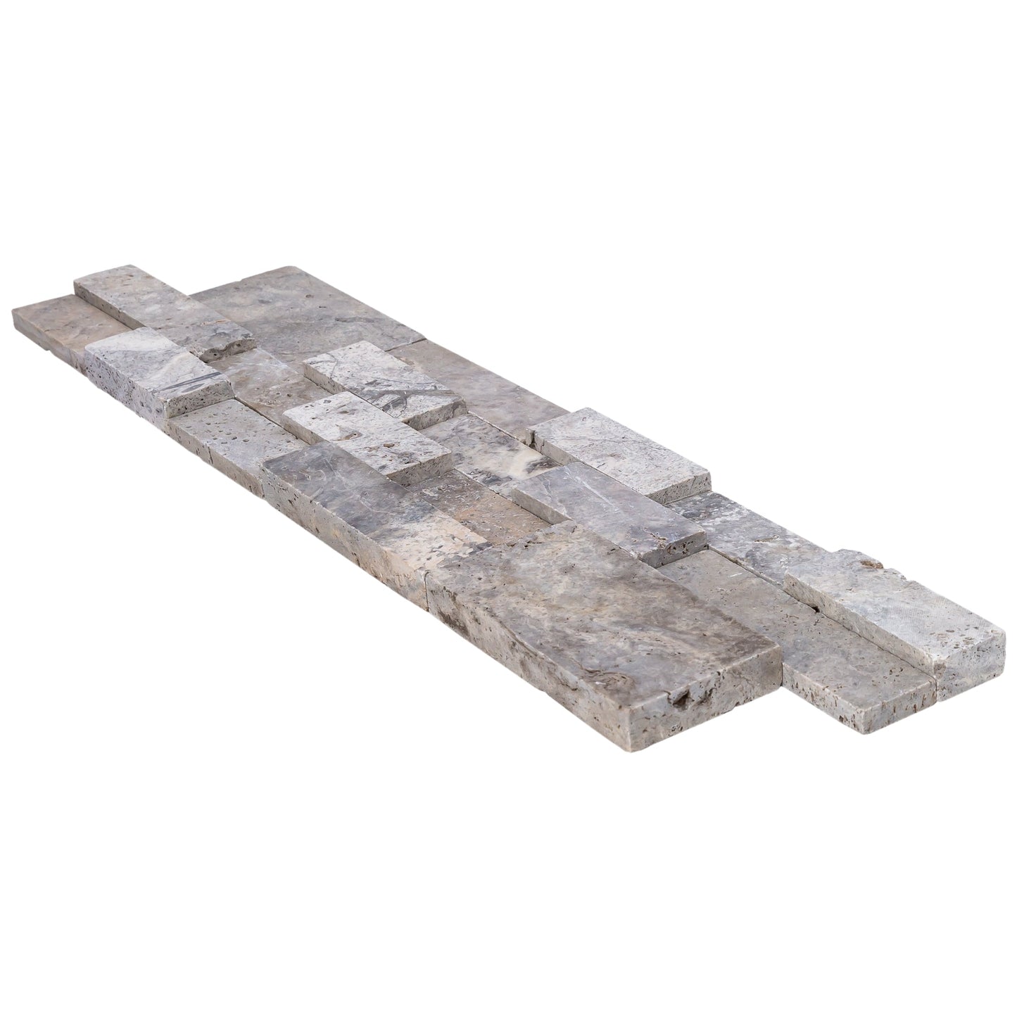 Silver Ledger 3D Panel 6"x24" Natural Travertine Wall Tile