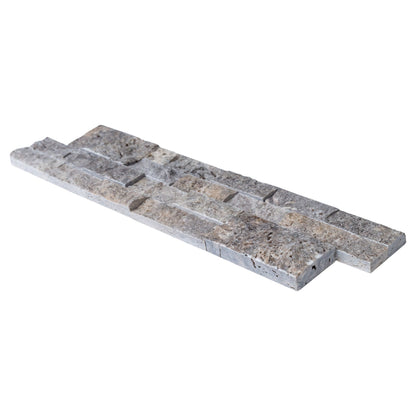 Silver Ledger 3D Panel 6"x24" Natural Travertine Wall Tile