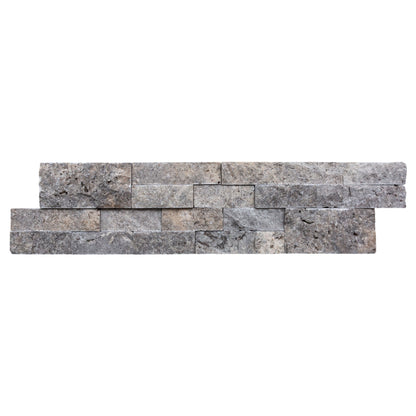 Silver Ledger 3D Panel 6"x24" Natural Travertine Wall Tile