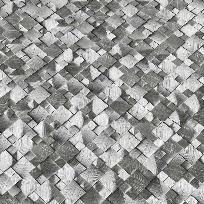 MSI Silver Aluminum Brushed 3D Pattern Metal Mosaic Tile 11.81"x12.4"