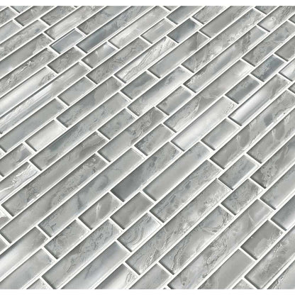 MSI Silver Canvas Interlocking Glass Mosaic Tile 11.81"x11.81"