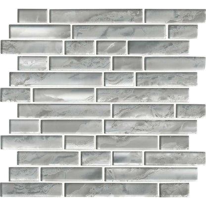 MSI Silver Canvas Interlocking Glass Mosaic Tile 11.81"x11.81"