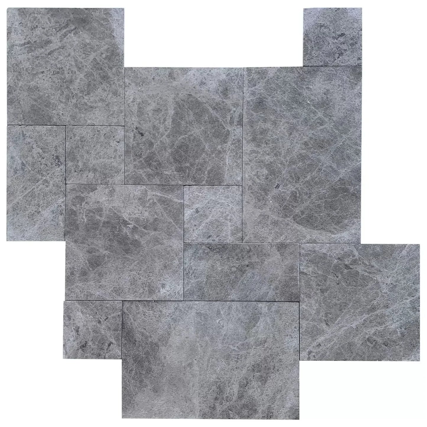 Silver Shadow Tumbled Marble Pavers