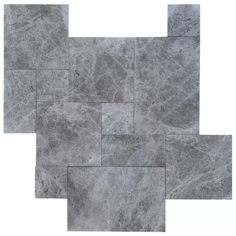 Silver Shadow Tumbled Marble Pavers