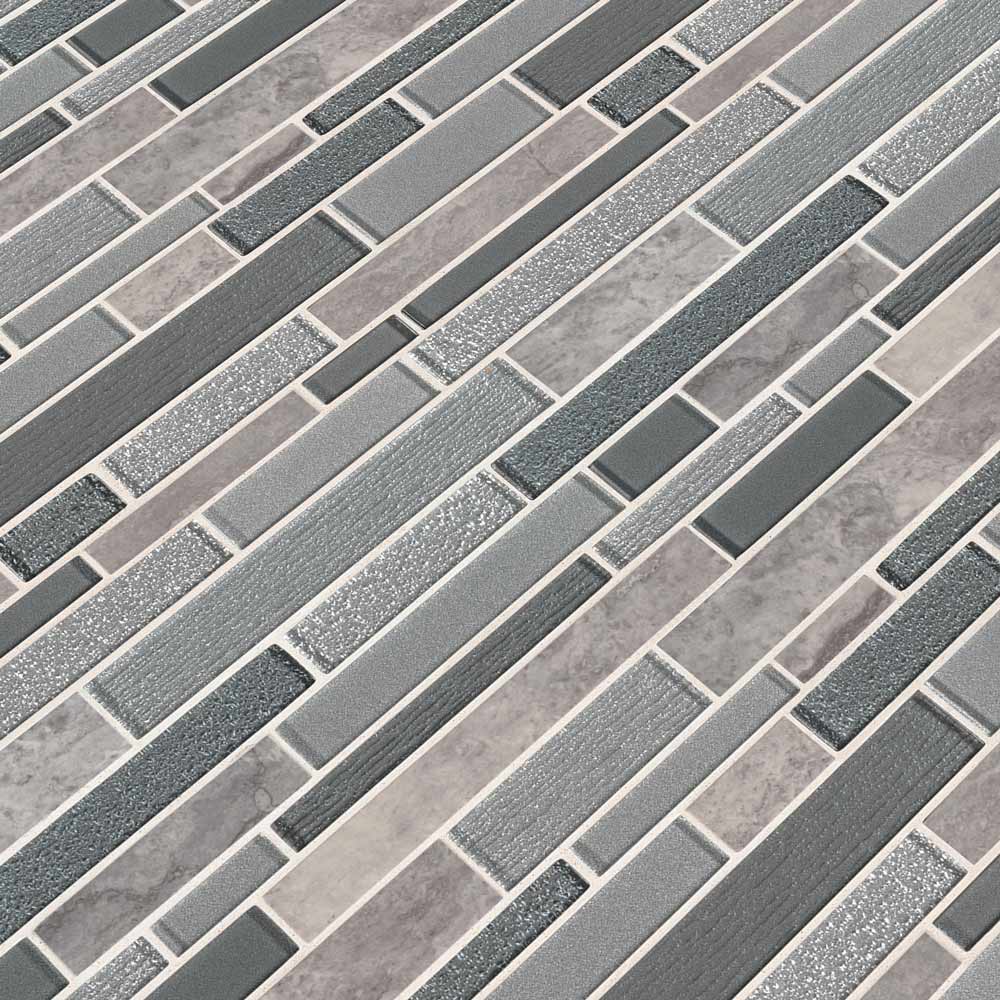 MSI Smoky Alps Interlocking Porcelain Glass Mosaic Tile 11.81"x11.81"