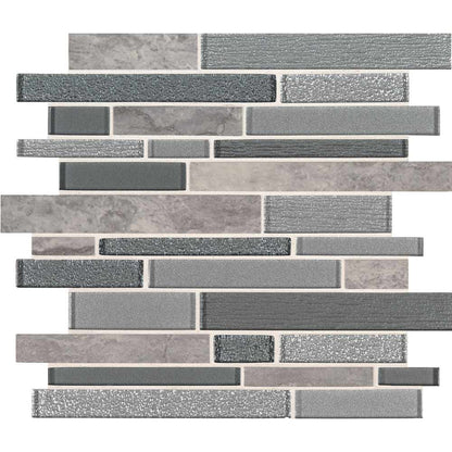 MSI Smoky Alps Interlocking Porcelain Glass Mosaic Tile 11.81"x11.81"