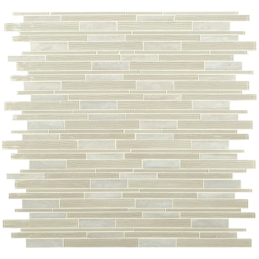 MSI Snowcap Blend Interlocking Glass and Stone Mosaic Tile 12"x12"