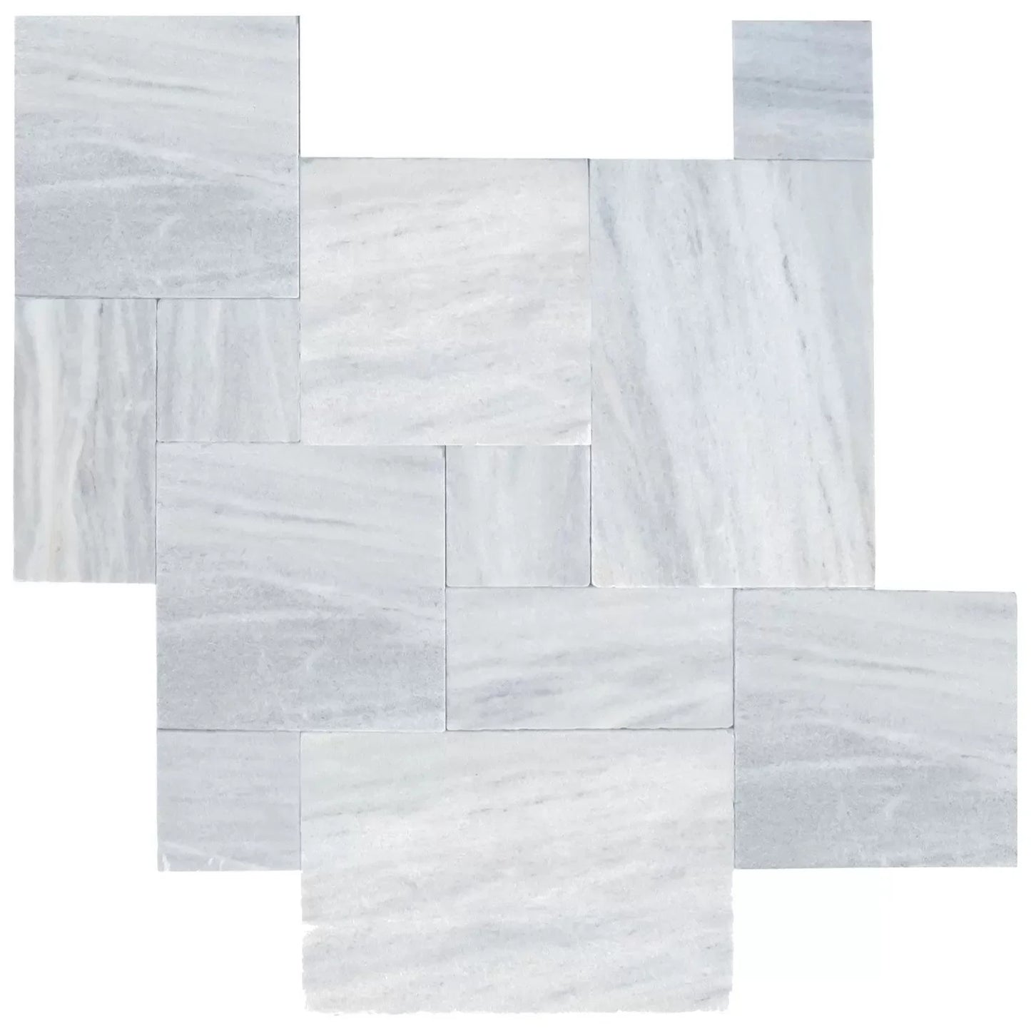 Solto White Tumbled Marble Pavers