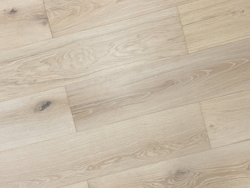 Sonder Wirebrushed Engineered Hardwood 9.5x0.625 inch Chateau Fawn product angle shot