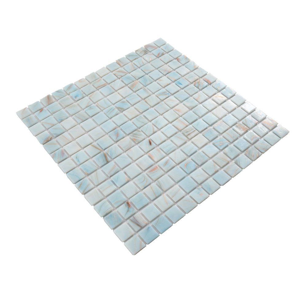 Pastel Blue 12x12 Glossy Uniform Square Glass Mosaic Tile (20 pack, 20 sq ft/case) - Sample