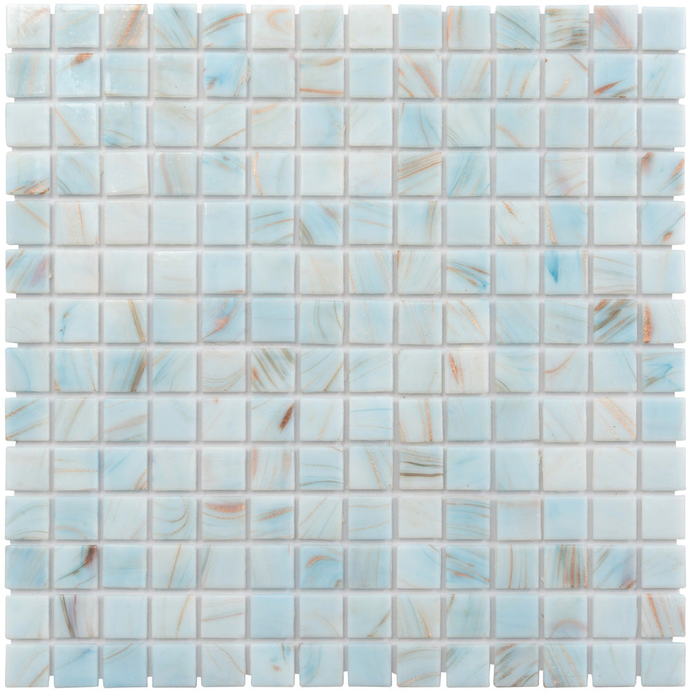 Pastel Blue 12x12 Glossy Uniform Square Glass Mosaic Tile (20 pack, 20 sq ft/case) - Sample
