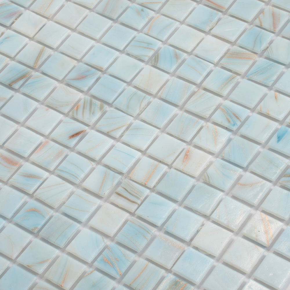 Pastel Blue 12x12 Glossy Uniform Square Glass Mosaic Tile (20 pack, 20 sq ft/case) - Sample