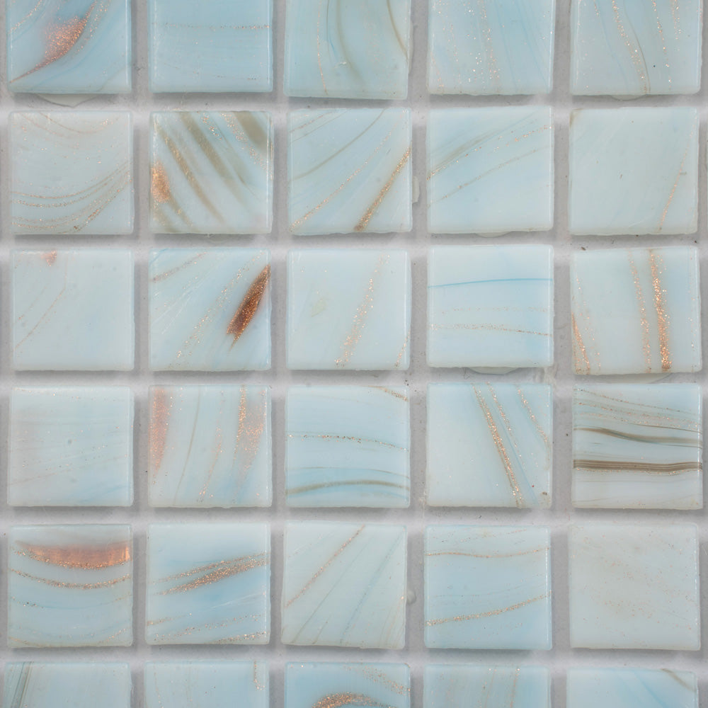 Pastel Blue 12x12 Glossy Uniform Square Glass Mosaic Tile (20 pack, 20 sq ft/case) - Sample