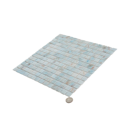 Pastel Blue 12x12 Glossy Uniform Square Glass Mosaic Tile (20 pack, 20 sq ft/case) - Sample