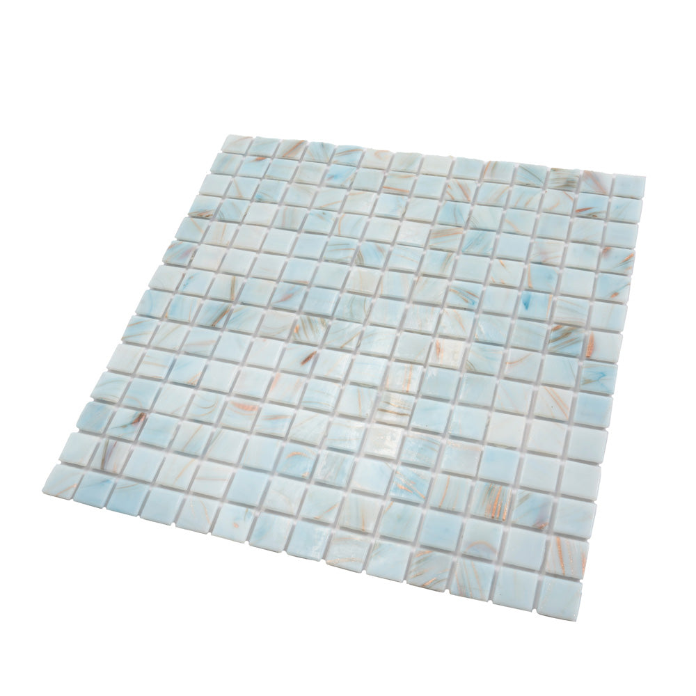 Pastel Blue 12x12 Glossy Uniform Square Glass Mosaic Tile (20 pack, 20 sq ft/case) - Sample