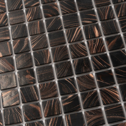 Umber Brown Gold 12x12 Glossy Uniform Square Glass Mosaic Tile (20 pack, 20 sq ft/case)