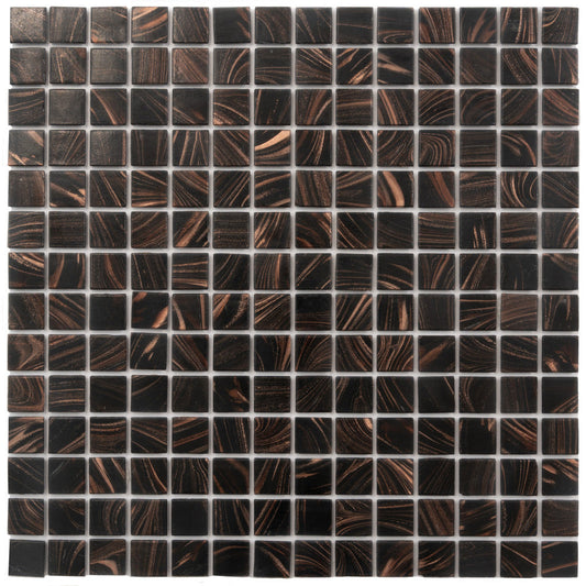 Umber Brown Gold 12x12 Glossy Uniform Square Glass Mosaic Tile (20 pack, 20 sq ft/case)