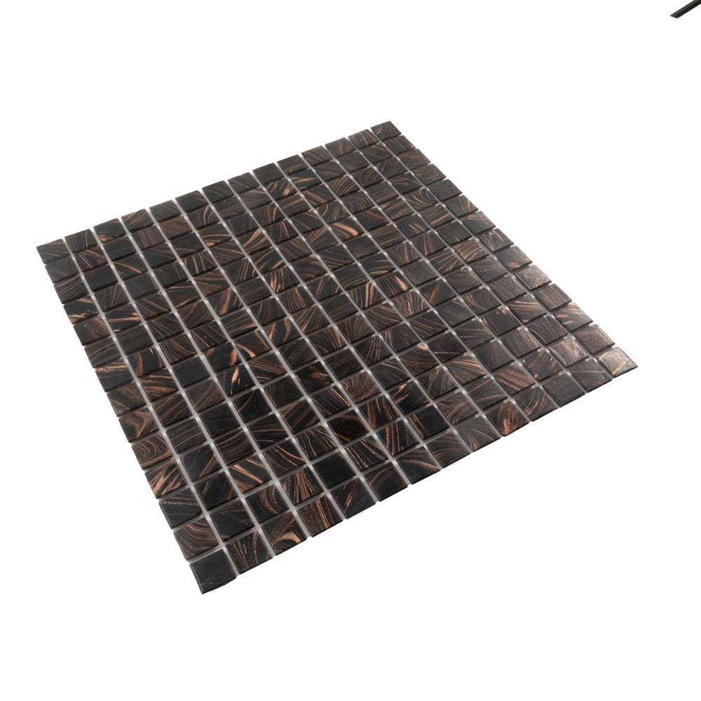 Umber Brown Gold 12x12 Glossy Uniform Square Glass Mosaic Tile (20 pack, 20 sq ft/case)