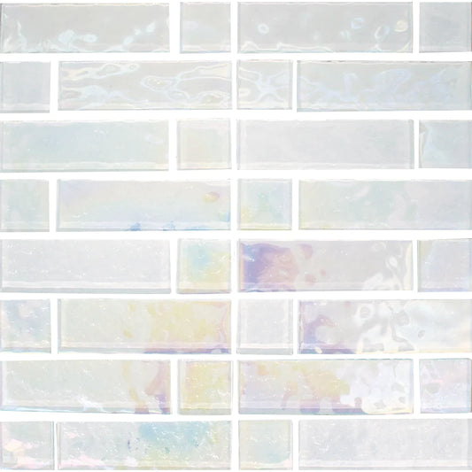 Aquatica Milky Way - Mixed Linear - Glass Pool Tile 12"x12" - Stardust Collection