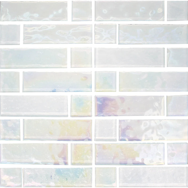 Aquatica Milky Way - Mixed Linear - Glass Pool Tile 12"x12" - Stardust Collection