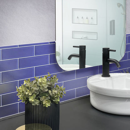 Cobalt Blue 0.5x12 Matte Glass Pencil Tile Trim (10 pack, 0.5 sq ft/case)
