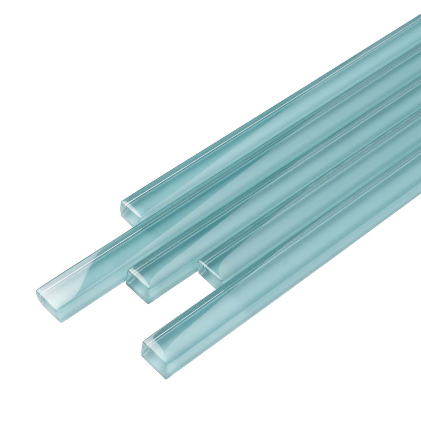 Sky Blue 0.5x12 Glossy Glass Pencil Tile Trim (10 pack, 0.5 sq ft/case)