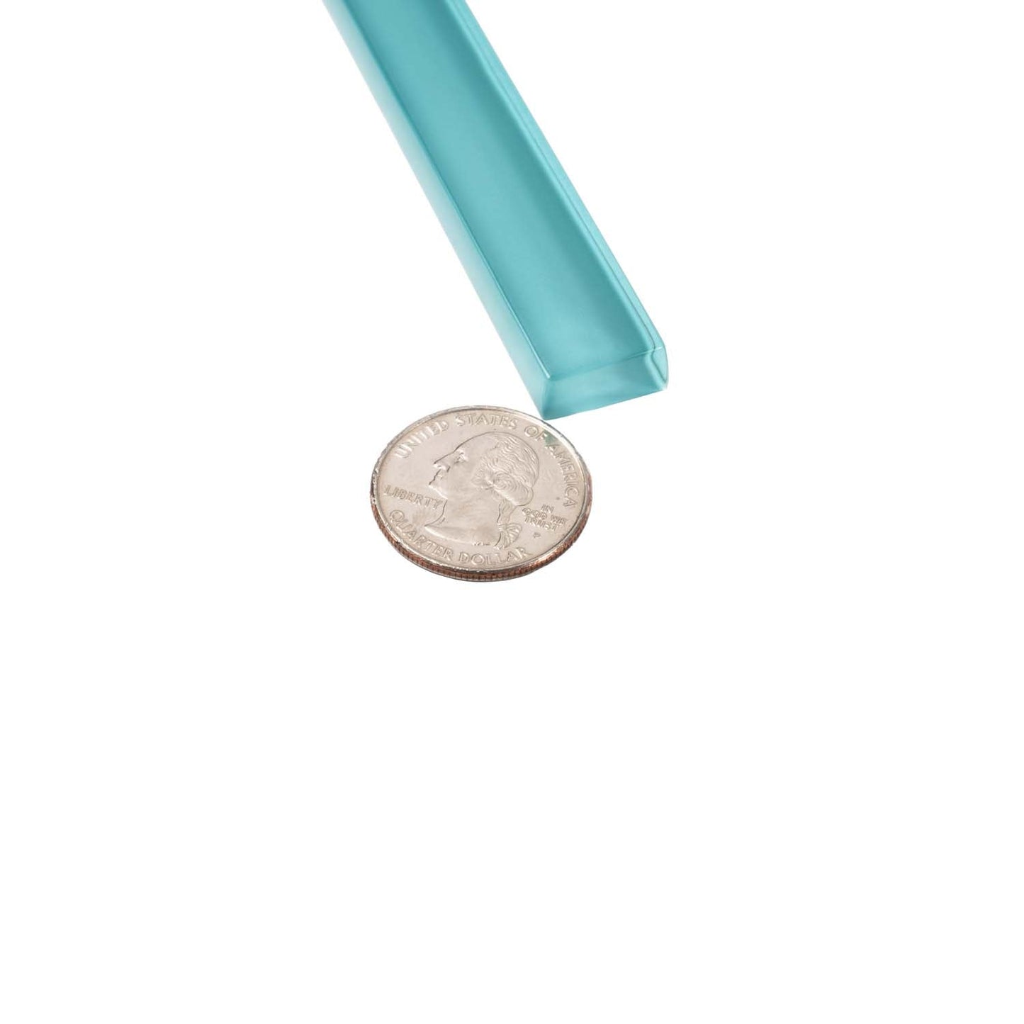 Sky Blue 0.5x12 Glossy Glass Pencil Tile Trim (10 pack, 0.5 sq ft/case)