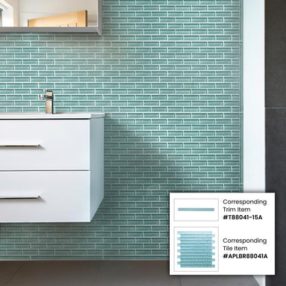 Sky Blue 12x12 Glossy Brick Glass Mosaic Tile (5 pack, 4.92 sq ft/case)