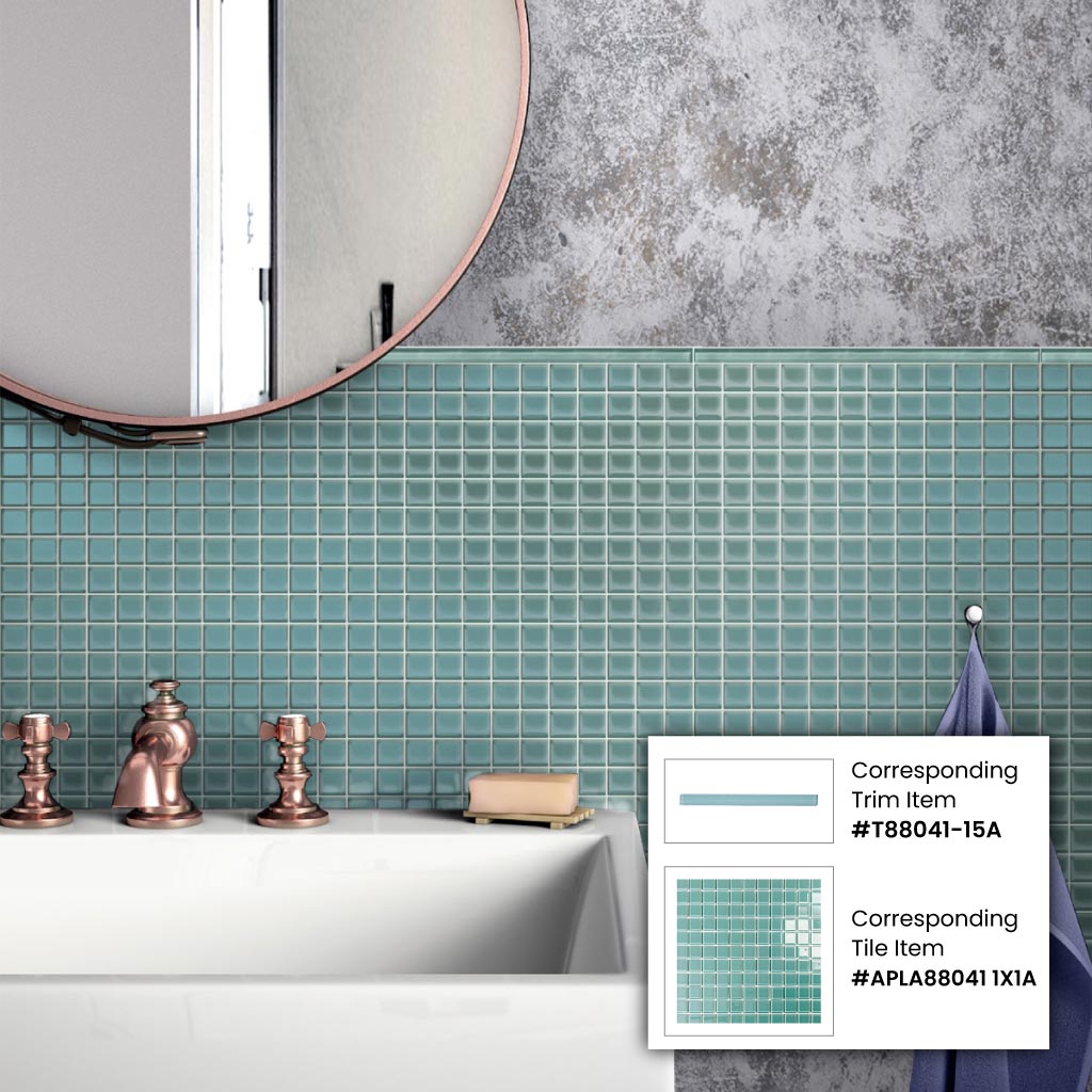 Sky Blue 12x12 Glossy Square Glass Mosaic Tile (10 pack, 9.67 sq ft/case) - Sample