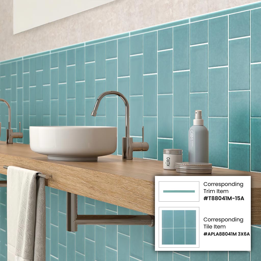 Sky Blue 3x6 Matte Subway Glass Tile (40 pack, 5 sq ft/case)