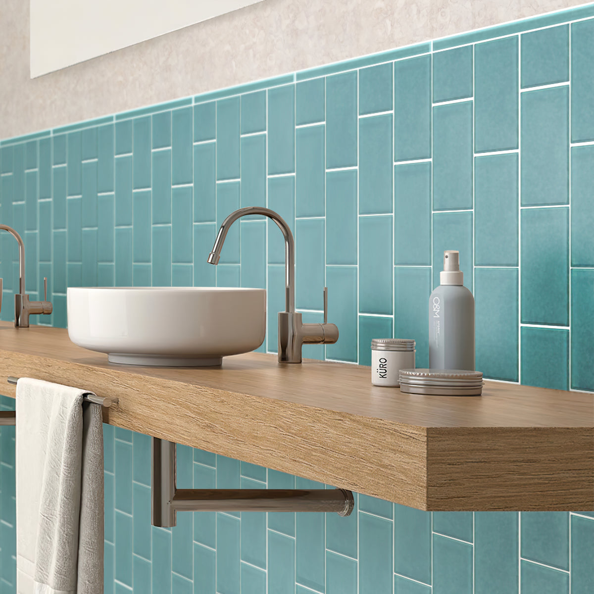 Sky Blue 3x6 Matte Subway Glass Tile (40 pack, 5 sq ft/case) - Sample