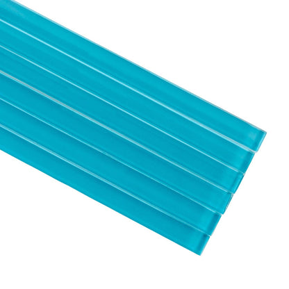 Sapphire Blue 0.5x12 Glossy Glass Pencil Tile Trim (10 pack, 0.5 sq ft/case) - Sample